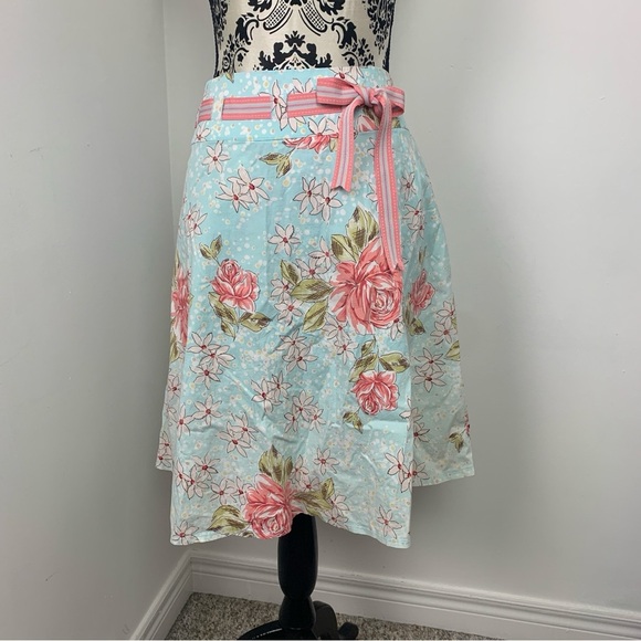 Vintage 90s Y2K Suzy Shier Floral A-Line Skirt - Picture 1 of 11